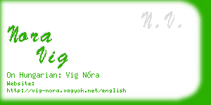 nora vig business card